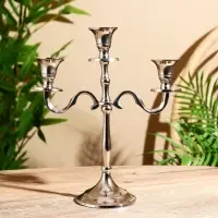 Подсвечник алюминий "Власть" на 3 свечи 9х22х26 см