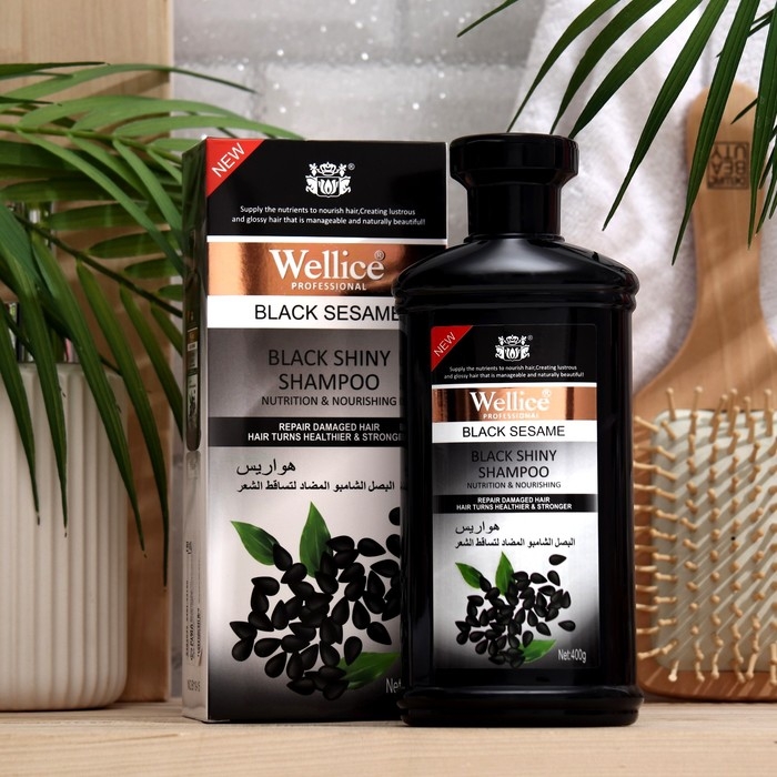 Шампунь профессиональный с черным кунжутом, от выпадения волос, 400 мл