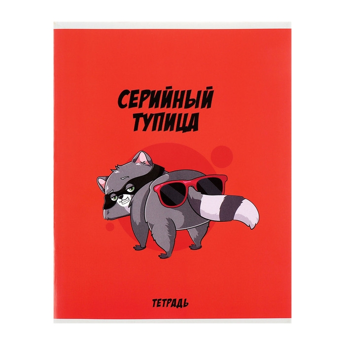 Комплект тетрадей из 5 штук, 48 листов в клетку Calligrata Комплект тетрадей из 5 штук, 48 листов в клетку Calligrata "Дерзкий енот", обложка мелованный картон, блок офсет