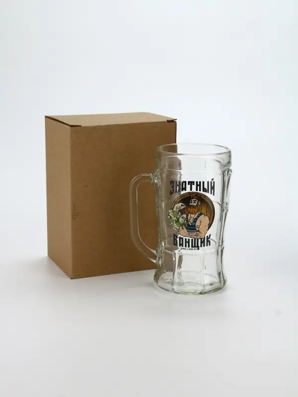 Кружка пивная стеклянная &laquo;Знатный банщик&raquo;, 500 мл