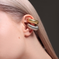 Серьги &laquo;Каффы&raquo; набор 2 шт, вибрация, цвет серебряно-золотой