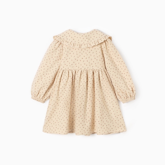 Платье для девочки из фланели KAFTAN размер 28 (86-92 см), бежевый Платье для девочки из фланели KAFTAN размер 28 (86-92 см), бежевый