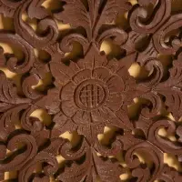 Панно "Цветочный орнамент" МДФ, 30х30х1 см, коричневый