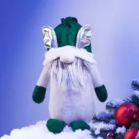 Фигура текстиль &laquo;Гном лосяш в зелёном&raquo; 33&times;12&times;18 см, 1 LED, от батареек AG13&times;3, свечение тёплое белое