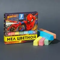 Мелки цветные школьные 7 шт., &laquo;Человек-паук&raquo;