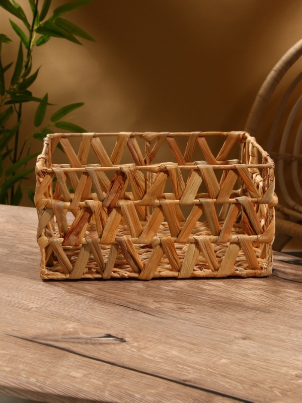 Корзина плетеная 30x23x15 см, водный гиацинт