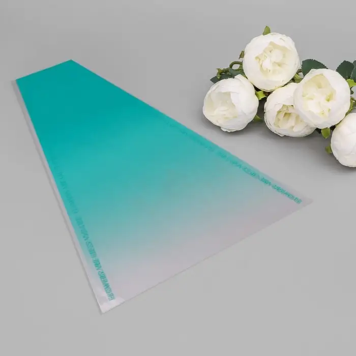 Пакет конус для цветов, &laquo;Переход&raquo;, 29+10&times;45 см, зелёный