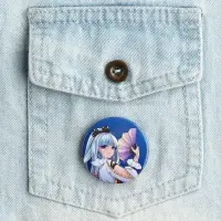 Значок закатной аниме &laquo;Девушка с веером&raquo;, d = 3,8 см