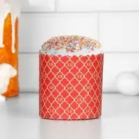 Форма бумажная для кулича &laquo;ХВ красная&raquo;, 90&times;90 мм
