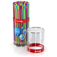 Карандаш чернографитный Berlingo &laquo;Fuze&raquo;, HB, трёхгранный, заточенный, с ластиком, ассорти