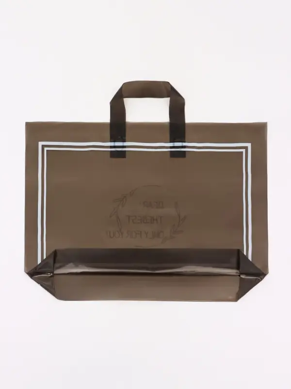 Пакет с петлевой ручкой черный 45 х 35 х 8 см  80 мкм