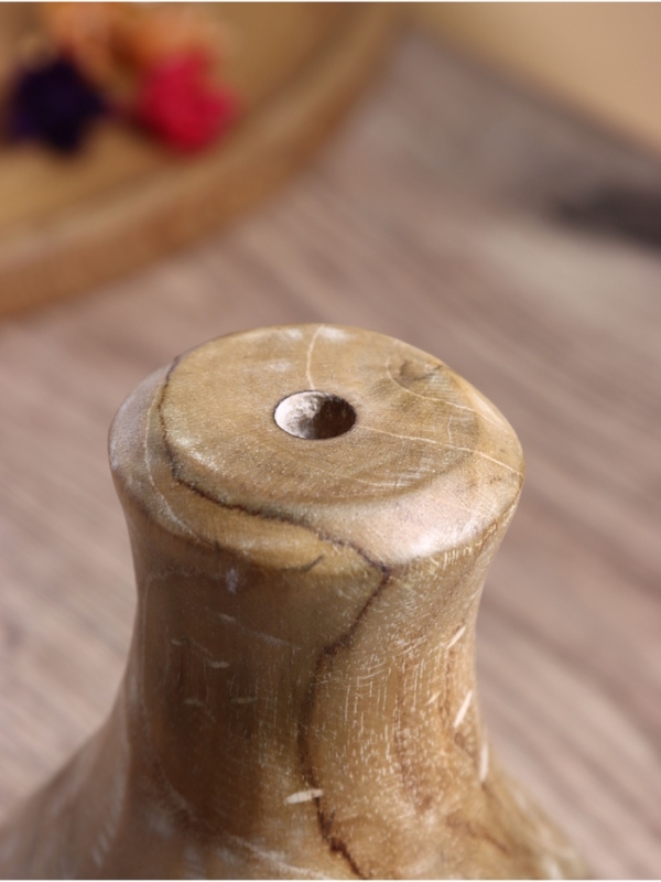 Ваза "Сильва" дерево Джати, 11х11х15 см, цв. бежевый