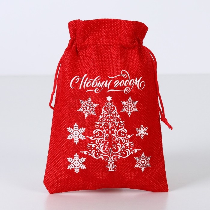 Мешок с термонаклейкой «Снежинки», 16 х 24 см +/- 1.5 см, Новый год Мешок с термонаклейкой «Снежинки», 16 х 24 см +/- 1.5 см, Новый год