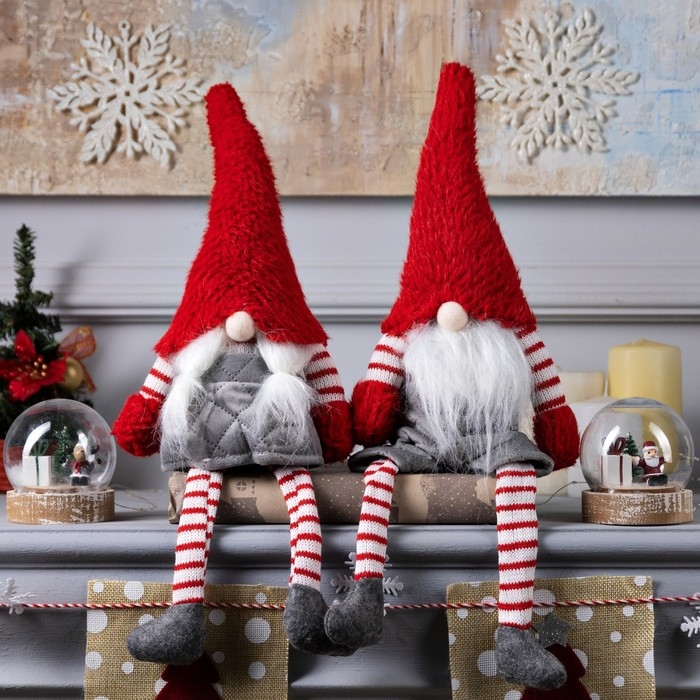 Светодиодная фигура «Гном с бородой» 14 × 47 × 9 см, текстиль, батарейки AG10х3 (в комплекте), свечение тёплое белое Светодиодная фигура «Гном с бородой» 14 × 47 × 9 см, текстиль, батарейки AG10х3 (в комплекте), свечение тёплое белое