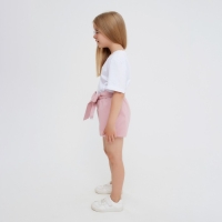 Шорты для девочки с поясом KAFTAN, размер 36 (134-140), цвет пудра Шорты для девочки с поясом KAFTAN, размер 36 (134-140), цвет пудра