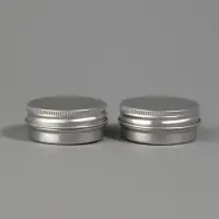 Баночка для хранения, 15 мл, фасовка - 2 шт., серебристая