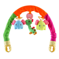 Дуга игровая музыкальная на кроватку, коляску &laquo;Слоники&raquo;, 42-68 см, музыкальная, погремушки, 3 игрушки, цвета МИКС, Крошка Я