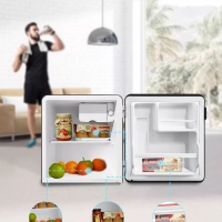 Холодильник MDRD86SLF30, черный, однокамерный, 48 л, ретро