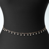 Портупея &laquo;Талия&raquo; жемчужины, цвет белый в золоте, 68 см + 25 см удлинитель