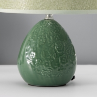 Настольная лампа с абажуром RISALUX &laquo;Инесса&raquo;, Е14, 40 Вт, зелёный, 22.5&times;22.5&times;33.5 см