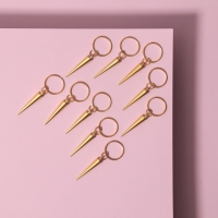 Пирсинг для волос &laquo;Клин&raquo;, 4,1 &times; 1 см, 10 шт, цвет золотистый