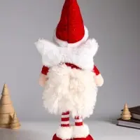 Кукла интерьерная "Ангелочек в меховой юбочке и красном колпаке" 15х9х45 см