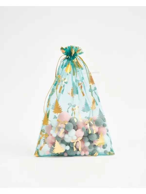 Мешочек подарочный органза &laquo;Новогоднее настроение&raquo;, 20 &times; 30 см