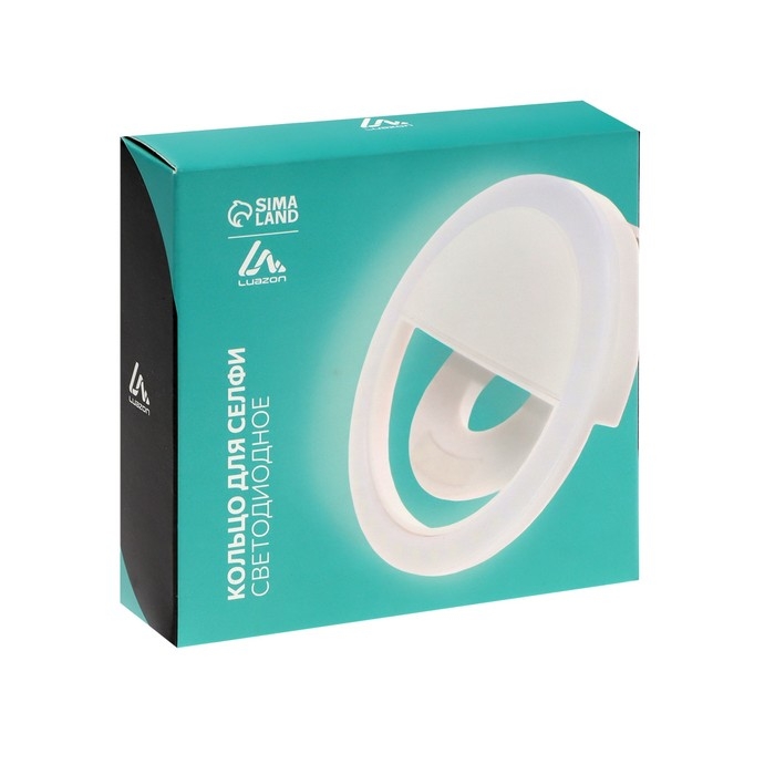 Светодиодная кольцевая лампа для телефона Luazon AKS-06, 3 режима, 80 мАч, розовая