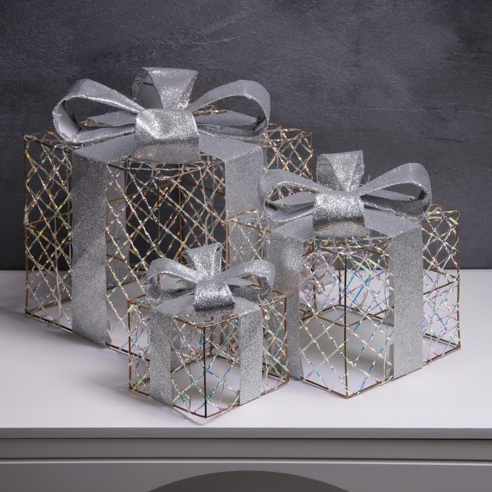 Светодиодная фигура &laquo;Подарки&raquo; 20х15х10 см, 35 LED, батарейки АAх2 (не в комплекте), свечение теплое белое