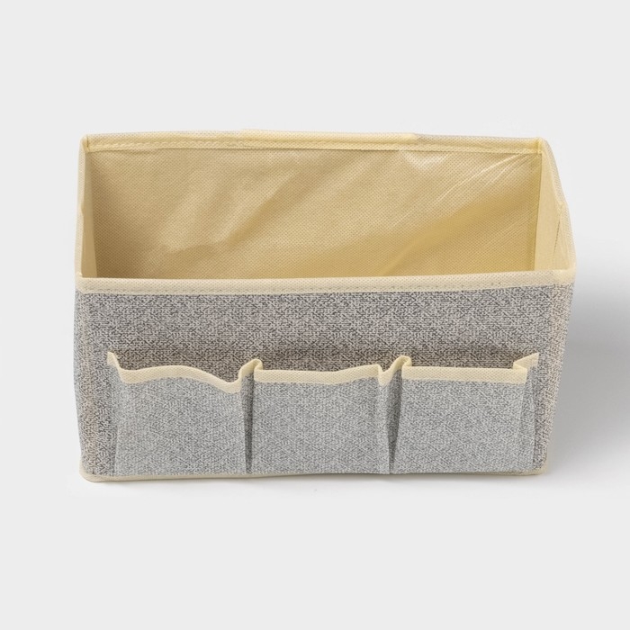 Органайзер для мелочей Доляна &laquo;Европа&raquo;, 3 кармана, 25&times;15&times;12 см, цвет бежевый