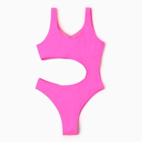 Купальник женский слитный однотонный MINAKU цвет фуксия, размер 48