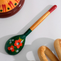 Сахарница, с ложкой, 10&times;9 см, хохлома