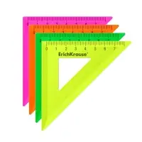 Треугольник 45*/ 7 см ErichKrause Neon Solid, пластик, микс из 4 цветов,