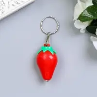 Фонарик свет на кольце "Клубничка" светит МИКС 3х5,5х3 см