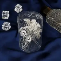 Шпилька для волос &laquo;Аврора&raquo;, сердце, 1.4&times;6.5 см, серебро