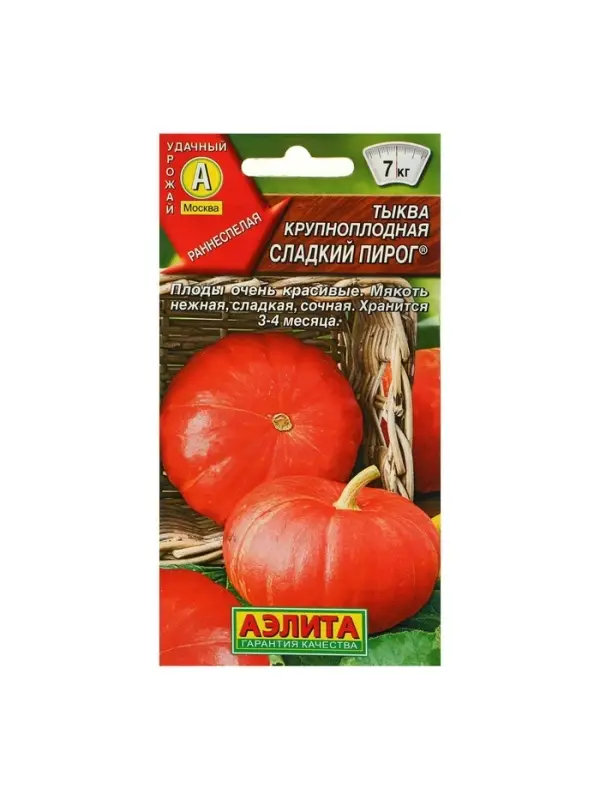 Набор семян Тыква крупноплодная "Сладкий пирог", 5 шт.