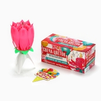 Свеча для торта музыкальная &laquo;Тюльпан&raquo;, розовая