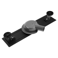 Трап ZEIN engr, c флaнцeм свободного вращ 360&deg;, 7*40 см, d=40/50 мм, нерж сталь, черный