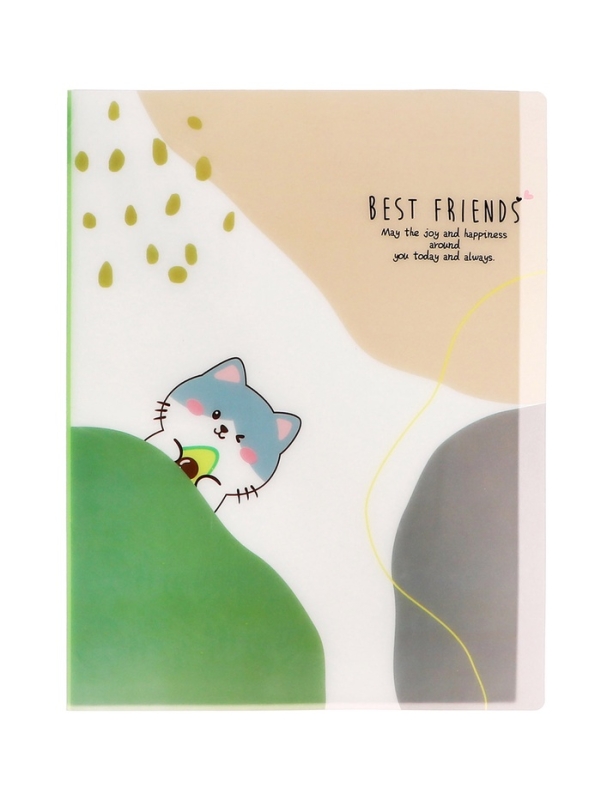 Папка формат А4 с 30 прозрачными файлами МИКС Зверята