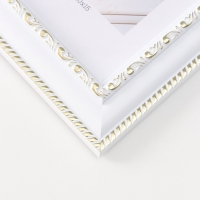 Фоторамка пластик "МИРАМ" 10х15 см, белый с золотом Фоторамка пластик "МИРАМ" 10х15 см, белый с золотом