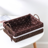 Корзина для хранения плетёная ручной работы Доляна &laquo;Маргаритки&raquo;, 31&times;22&times;10 см, цвет коричневый