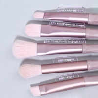 Набор кистей для макияжа, 5 предметов, цвет сиреневый Набор кистей для макияжа, 5 предметов, цвет сиреневый