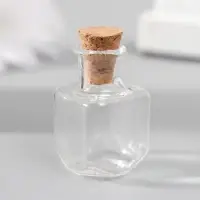 Декор для творчества стекло "Баночка с пробкой" 1,5х1,5х2,5 см