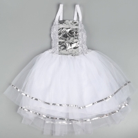 Карнавальный костюм "Снежная принцесса" рост 104-134 см, платье, чокер, корона, палочка