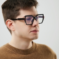 Очки имиджевые женские, для компьютера, ширина 14.3 см, дужка 14.5 см, линза 6.4 х 5.1 см