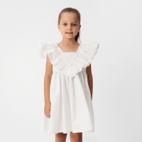 Платье детское KAFTAN «Бабочка», р. 32 (110-116), белый Платье детское KAFTAN «Бабочка», р. 32 (110-116), белый