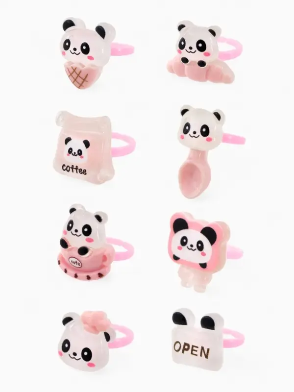 Кольцо &laquo;Выбражулька&raquo; панда, форма МИКС, цветное, безразмерное