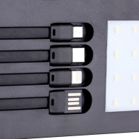 Внешний аккумулятор 10000 мАч, 10 W, 2 USB, Type-C, фонарик, солнечная панель, чёрный Внешний аккумулятор 10000 мАч, 10 W, 2 USB, Type-C, фонарик, солнечная панель, чёрный