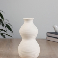 Ваза керамика настольная "Гриневера" геометрия, d-4см, 17х9 см, белый