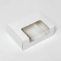 Коробка складная, под 3 эклера, белая, 20&times;20&times;5 см